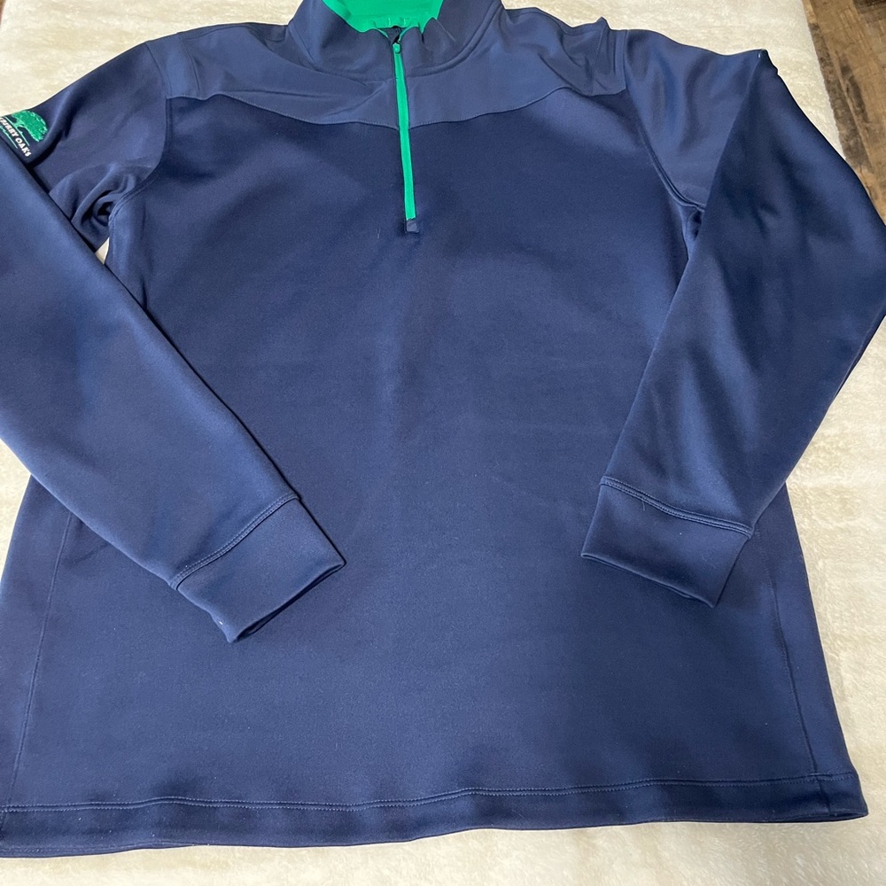 Nike Golf L Navy and Green Quarter-Zip Pullover